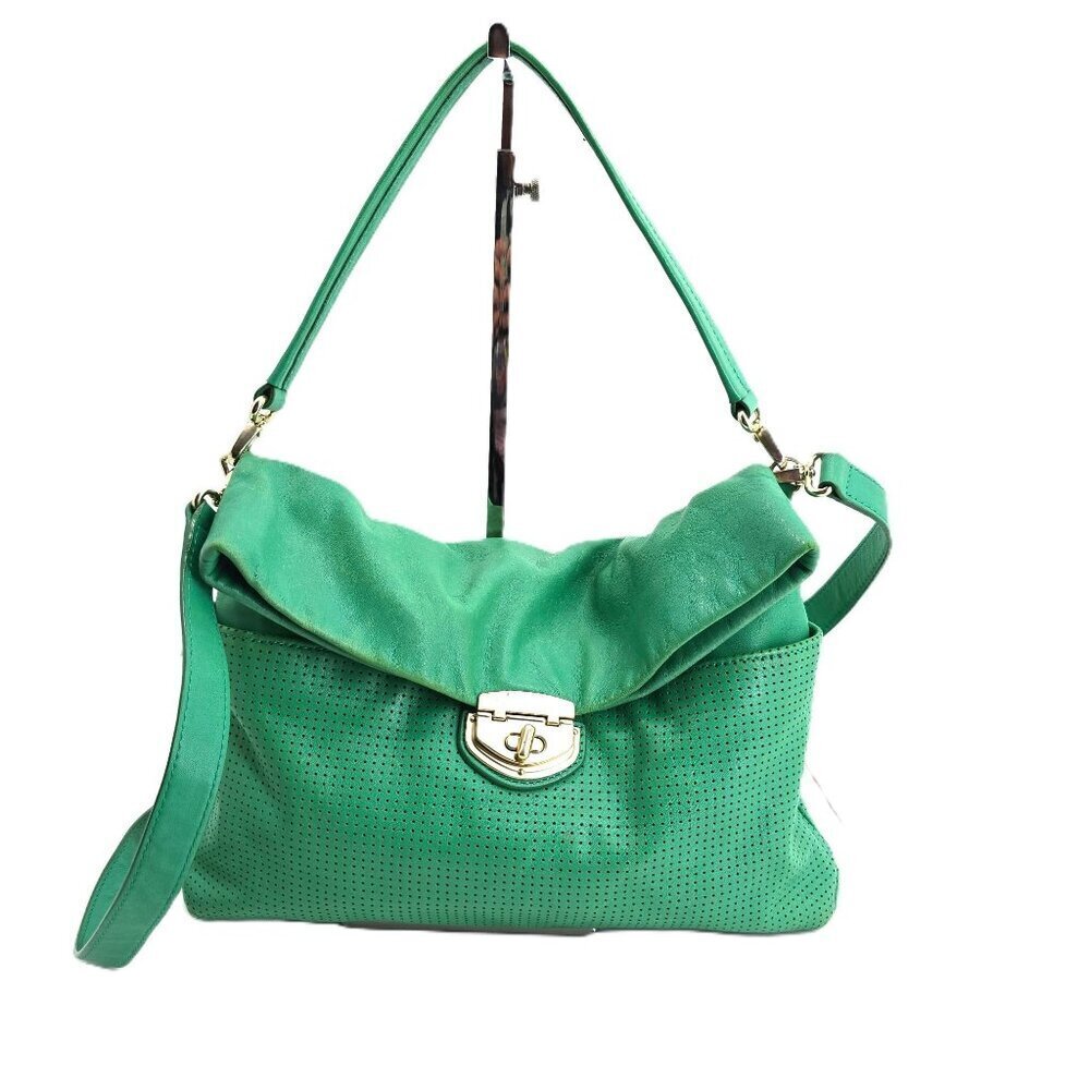 NWT Banana Republic Green Flap Butter Soft Cow Leather 2Way Shoulder Bag $148